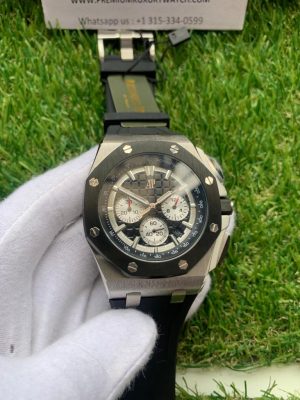 Audemars Piguet Panda Royal Oak Offshore Ceramic 44mm Chrono Steel Black Dial Watch