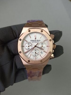 audemars piguet royal oak chronograph silver toned dial 42mmrose gold watch 9 900x1200 1