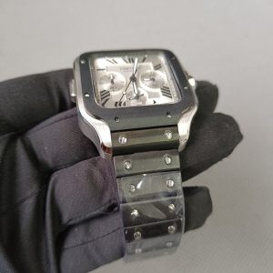 1 cartier santos xl chronograph silver dial mens watch wssa0017 mens wrist watch