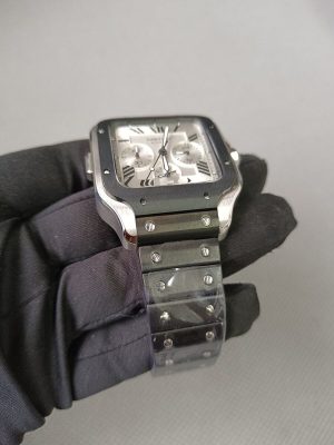 1 cartier santos xl chronograph silver dial mens watch wssa0017 mens wrist watch