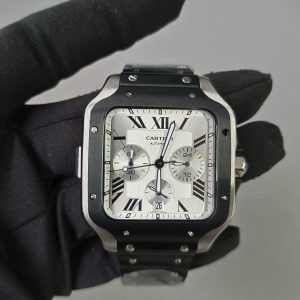 2 cartier santos xl chronograph silver dial mens watch wssa0017 mens wrist watch