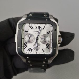 6 cartier santos xl chronograph silver dial mens watch wssa0017 mens wrist watch
