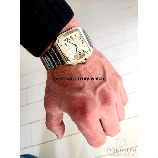 7 cartier santos de cartier mens watch large white dial steel bracelet wssa0018 high quality swiss