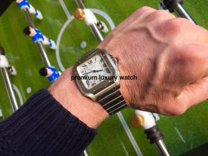 10 cartier santos de cartier mens watch large white dial steel bracelet wssa0018 high quality swiss