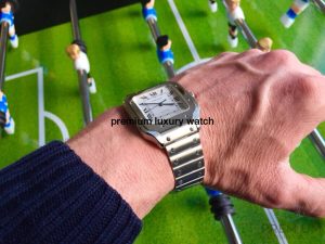 12 cartier santos de cartier mens watch large white dial steel bracelet wssa0018 high quality swiss