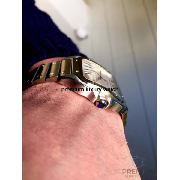 13 cartier santos de cartier mens watch large white dial steel bracelet wssa0018 high quality swiss