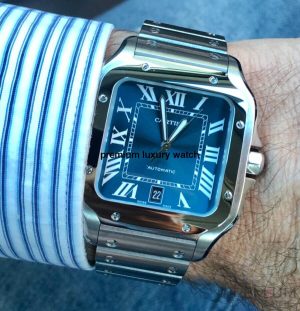 4-Cartier Santos De Cartier Large 39.8 Mm Blue Dial Mens Watch Wssa0030 High Quality Swiss
