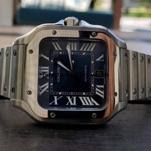 11 cartier santos de cartier large 398 mm blue dial mens watch wssa0030 high quality swiss
