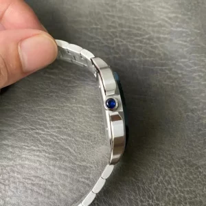 4 cartier watch 40mm cartier santos blue dial blue bezel mens watch wssa0048