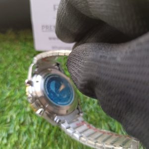 3-Omega Speedmaster Moonwatch Apollo 11 50Th Anniversary Case Moonshine Gold  Blue Bezel Blue Dial Mens Wrist Watch