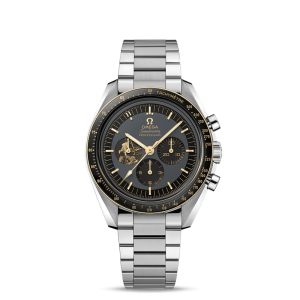 omega speedmaster moonwatch apollo 11 50th anniversary case moonshine gold black bezel black dial mens wrist watch