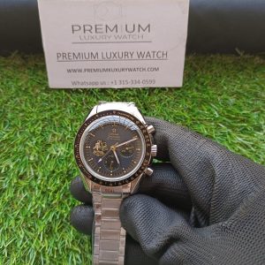 1 omega speedmaster moonwatch apollo 11 50th anniversary case moonshine gold black bezel black dial mens wrist watch