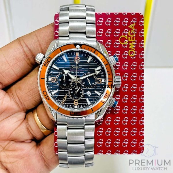 omega seamaster planet ocean 007 chronograph 455mm mens wrist watch