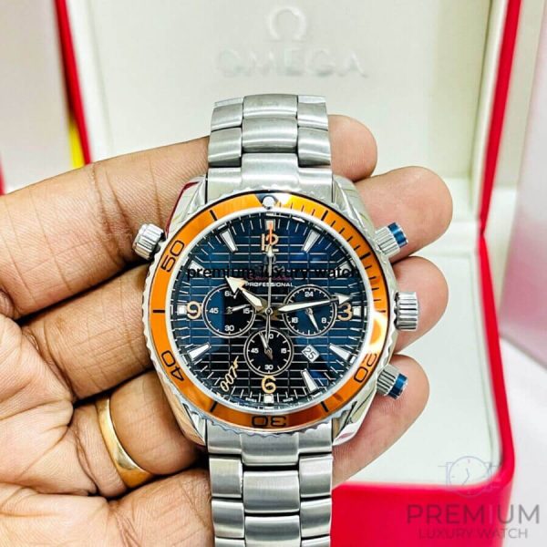 1 omega seamaster planet ocean 007 chronograph 455mm mens wrist watch