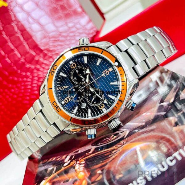 2 omega seamaster planet ocean 007 chronograph 455mm mens wrist watch