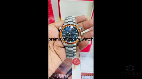 4 omega seamaster planet ocean 007 chronograph 455mm mens wrist watch