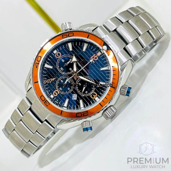 5 omega seamaster planet ocean 007 chronograph 455mm mens wrist watch