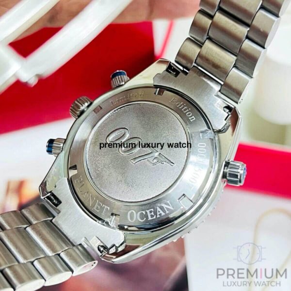 6 omega seamaster planet ocean 007 chronograph 455mm mens wrist watch