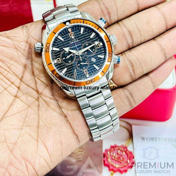 7 omega seamaster planet ocean 007 chronograph 455mm mens wrist watch