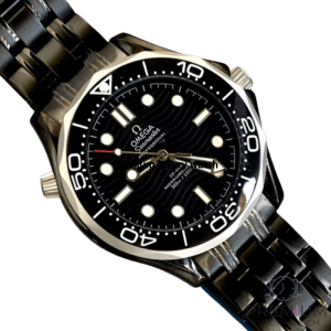 omega seamaster diver 300m coaxial master chronometer 42mm black dial black belt mens watch