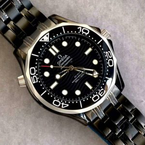 1 omega seamaster diver 300m coaxial master chronometer 42mm black dial black belt mens watch