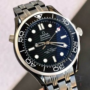 2 omega seamaster diver 300m coaxial master chronometer 42mm black dial black belt mens watch