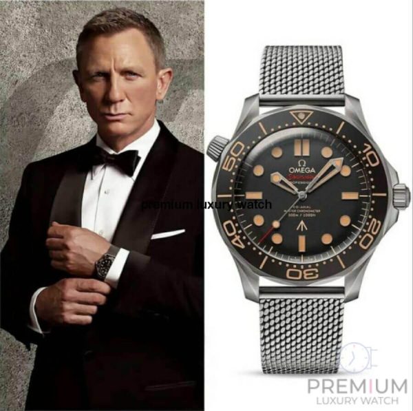 8 omega seamaster diver 300m bond 007 mesh band 42mm mans wrist watch