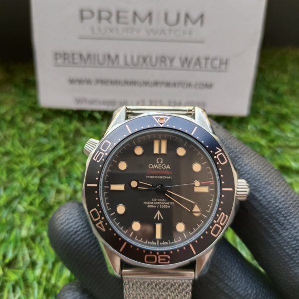 9 omega seamaster diver 300m bond 007 mesh band 42mm mans wrist watch