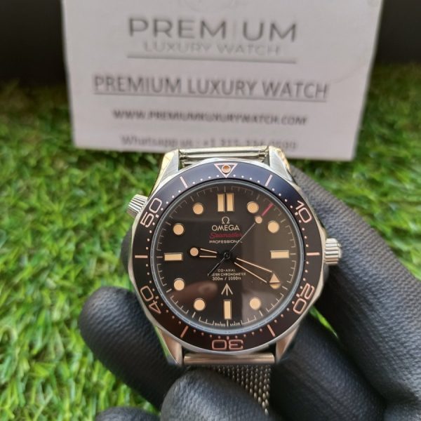 10 omega seamaster diver 300m bond 007 mesh band 42mm mans wrist watch