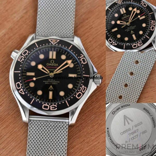11 omega seamaster diver 300m bond 007 mesh band 42mm mans wrist watch