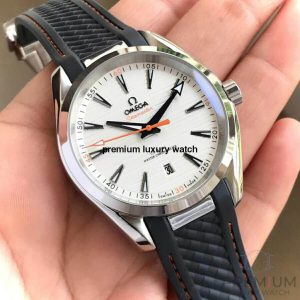 3 omega seamaster aqua terra 150m master coaxial white dial rubber strap mens watch