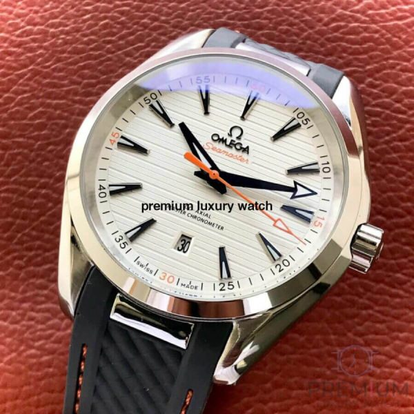4 omega seamaster aqua terra 150m master coaxial white dial rubber strap mens watch