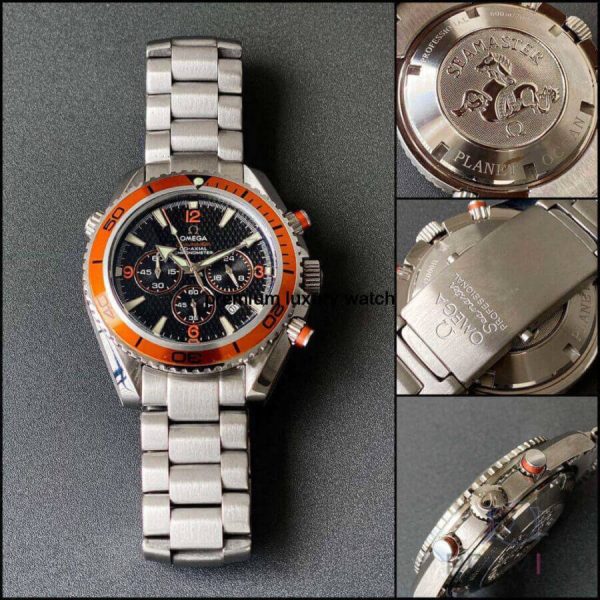 4 omega seamaster planet ocean 600m chronograph 375mm automatic mens wrist watch