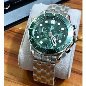 Omega Diver 300M Coaxial Master Chronometer Chronograph 44Mm Green Dial Steel Mens Watch