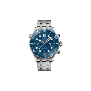 omega diver 300m coaxial master chronometer chronograph 44mm blue dial steel mens watch