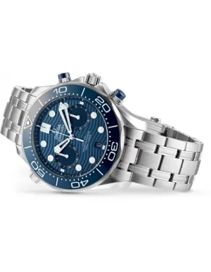 1 omega diver 300m coaxial master chronometer chronograph 44mm blue dial steel mens watch