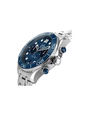 3 omega diver 300m coaxial master chronometer chronograph 44mm blue dial steel mens watch