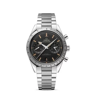omega speedmaster57 coaxial master chronometer chronograph 405mm silver bezel black dial mens wrist watch