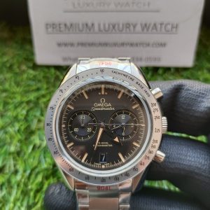 2 omega speedmaster57 coaxial master chronometer chronograph 405mm silver bezel black dial mens wrist watch