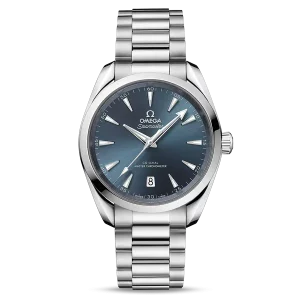 omega seamaster aqua terra 150m coaxial master chronometer 38 mm blue dial mens wrist watch