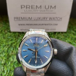 7 omega seamaster aqua terra 150m coaxial master chronometer 38 mm blue dial mens wrist watch