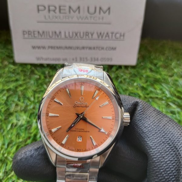 7 omega seamaster aqua terra 150m coaxial master chronometer 38 mm orange dial mens wrist watch