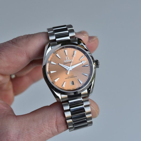 11 omega seamaster aqua terra 150m coaxial master chronometer 38 mm orange dial mens wrist watch