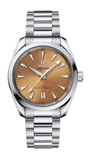 10 omega seamaster aqua terra 150m coaxial master chronometer 38 mm orange dial mens wrist watch 1