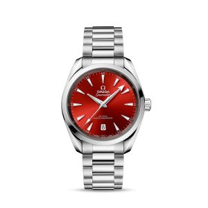 omega seamaster aqua terra 150m coaxial master chronometer 38 mm red dial mens wrist watch