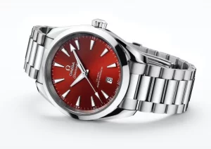 9 omega seamaster aqua terra 150m coaxial master chronometer 38 mm red dial mens wrist watch