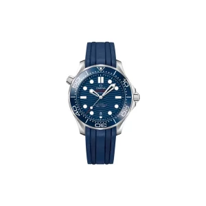 omega seamaster diver 300m ceramic blue dial on rubber strap automatic mens watch