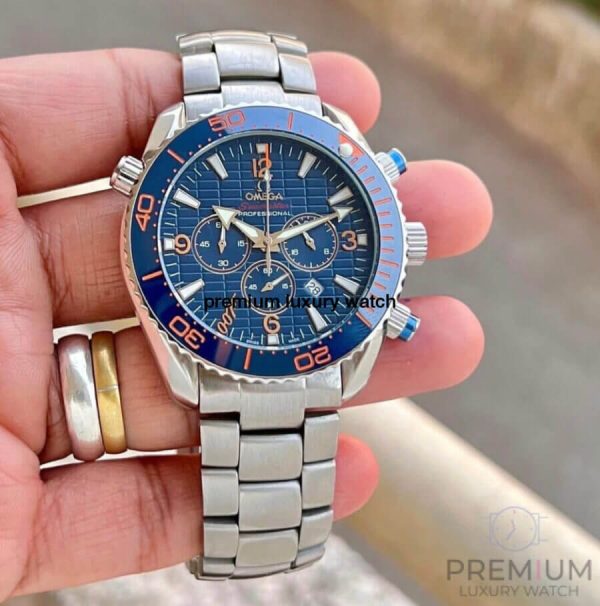 5 omega seamaster planet ocean chronograph 42mm automatic watch