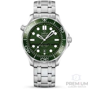 omega seamaster green dial diver 300m coaxial master chronometer 42mm mens wrist watch