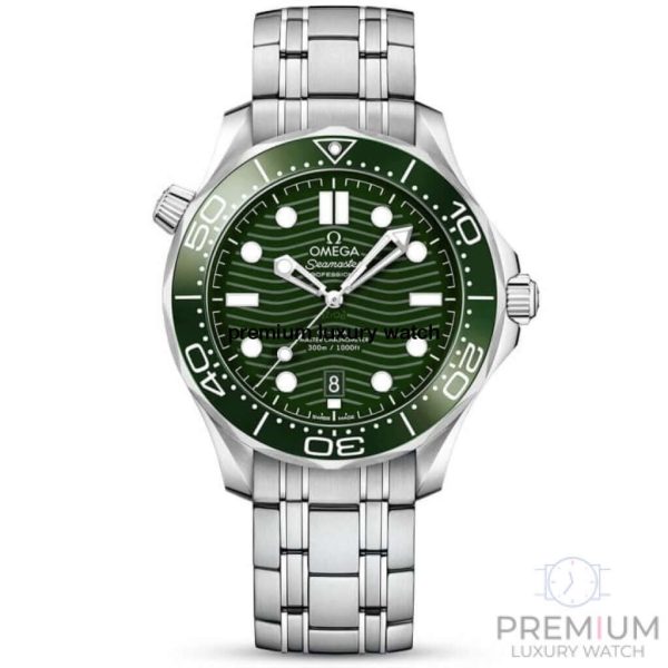 omega seamaster green dial diver 300m coaxial master chronometer 42mm mens wrist watch